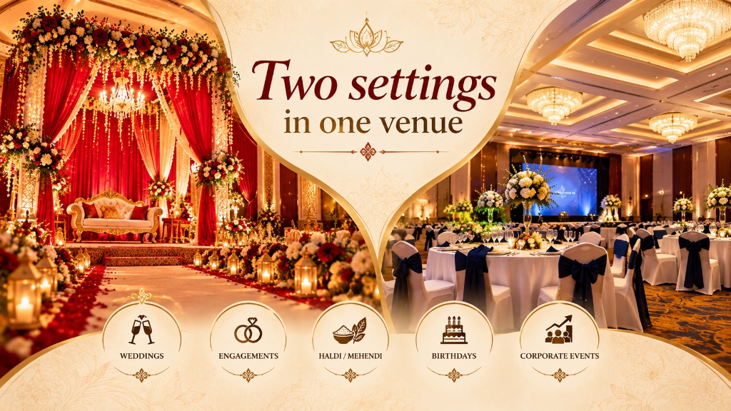 Two settings in one venue illustration